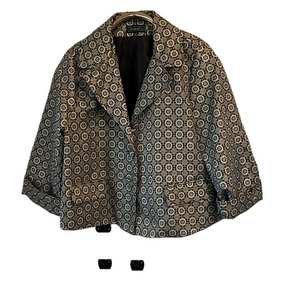 ELEMENTZ Women's Black and Silver Design Large Lined Blazer/Jacket.